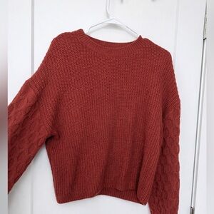 Elegant Rust Women's Crew Neck Sweater